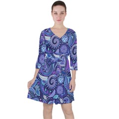 Patterns, Doodles, Pattern, Colorful, Textu Quarter Sleeve Ruffle Waist Dress