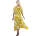 Party Confetti Yellow Squares Cross Front Sharkbite Hem Maxi Dress View2