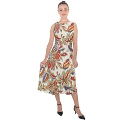 Retro Paisley Patterns, Floral Patterns, Background Midi Tie-back Chiffon Dress