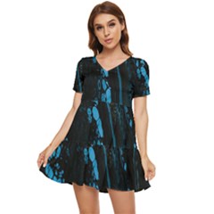 Stains, Liquid, Texture, Macro, Abstraction Tiered Short Sleeve Babydoll Dress