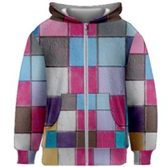 Tile, Colorful, Squares, Texture Kids  Zipper Hoodie Without Drawstring