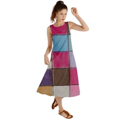 Tile, Colorful, Squares, Texture Summer Maxi Dress
