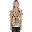 Egypt Pyramids Nature Desert Women s V-Neck Scrub Top View1