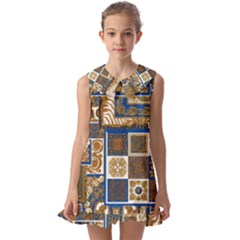 Decoupage Kids  Pilgrim Collar Ruffle Hem Dress