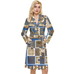 Decoupage Long Sleeve Velvet Robe