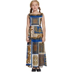 Decoupage Kids  Satin Sleeveless Maxi Dress