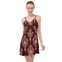 Vintage Floral Pattern, Purple Vintage Summer Time Chiffon Dress