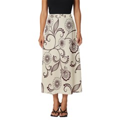 Violet Vintage Background, Floral Ornaments, Floral Patterns Classic Midi Chiffon Skirt