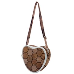 Wooden Triangles Texture, Wooden ,texture, Wooden Heart Shoulder Bag