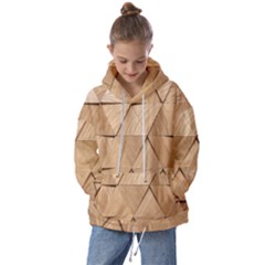 Wooden Triangles Texture, Wooden Wooden Kids  Oversized Hoodie by nateshop