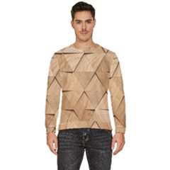 Wooden Triangles Texture, Wooden Wooden Men s Fleece Sweatshirt