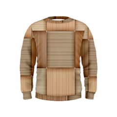 Wooden Wickerwork Textures, Square Patterns, Vector Kids  Sweatshirt