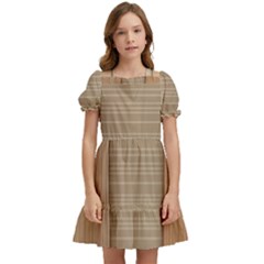 Wooden Wickerwork Textures, Square Patterns, Vector Kids  Puff Sleeved Dress