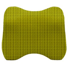 Yellow Lego Texture Macro, Yellow Dots Background Velour Head Support Cushion