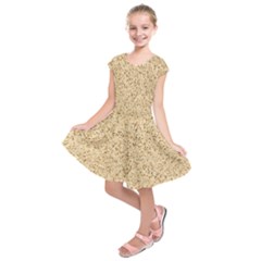 Yellow Sand Texture Kids  Short Sleeve Dress