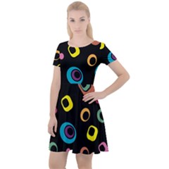 Abstract-2 Cap Sleeve Velour Dress 