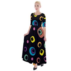 Abstract-2 Half Sleeves Maxi Dress