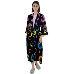 Abstract-2 Maxi Satin Kimono
