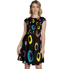 Abstract-2 Cap Sleeve High Waist Dress