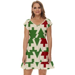 Background-2 Short Sleeve Tiered Mini Dress