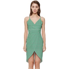 Green -1 Wrap Frill Dress