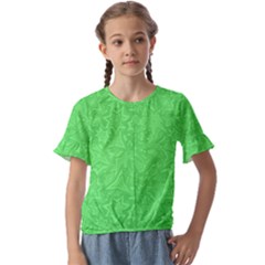 Green-2 Kids  Cuff Sleeve Scrunch Bottom T-shirt