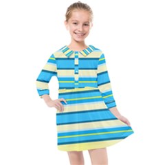 Stripes-3 Kids  Quarter Sleeve Shirt Dress