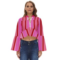 Stripes-4 Boho Long Bell Sleeve Top