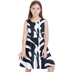Zebra-black White Kids  Skater Dress