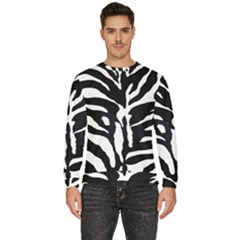 Zebra-black White Men s Fleece Sweatshirt