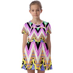 Zigzag-1 Kids  Short Sleeve Pinafore Style Dress