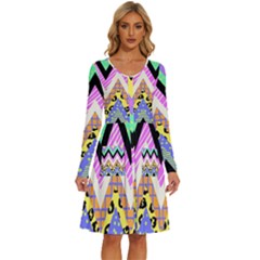 Zigzag-1 Long Sleeve Dress With Pocket