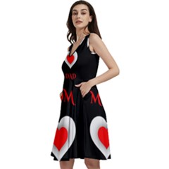Mom And Dad, Father, Feeling, I Love You, Love Sleeveless V-neck Skater Dress With Pockets