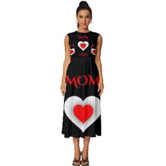 Mom And Dad, Father, Feeling, I Love You, Love Sleeveless Round Neck Midi Dress