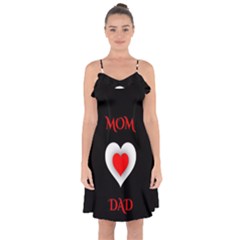 Mom And Dad, Father, Feeling, I Love You, Love Ruffle Detail Chiffon Dress