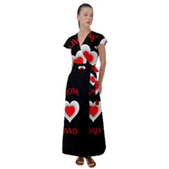 Mom And Dad, Father, Feeling, I Love You, Love Flutter Sleeve Maxi Dress