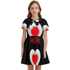 Mom And Dad, Father, Feeling, I Love You, Love Kids  Bow Tie Puff Sleeve Dress