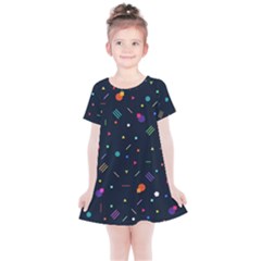 Abstract Minimalism Digital Art, Kids  Simple Cotton Dress