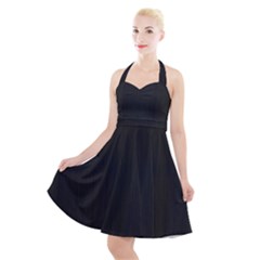 Black, Background, Simple Halter Party Swing Dress 