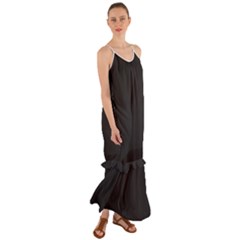 Black, Background, Simple Cami Maxi Ruffle Chiffon Dress
