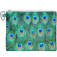 Feather, Bird, Pattern, Peacock, Texture Canvas Cosmetic Bag (xxxl)