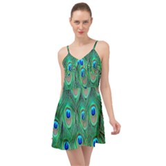 Feather, Bird, Pattern, Peacock, Texture Summer Time Chiffon Dress