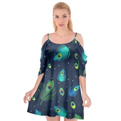 Feather, Bird, Pattern, Cutout Spaghetti Strap Chiffon Dress