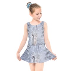 White Feathers, Animal, Bird, Feather, Peacock Kids  Skater Dress Swimsuit