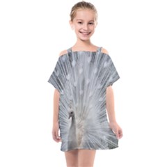 White Feathers, Animal, Bird, Feather, Peacock Kids  One Piece Chiffon Dress