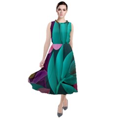 Eaves, Mate, Pink, Purple, Stock Wall Round Neck Boho Dress