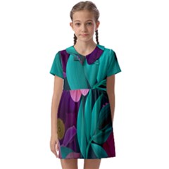 Eaves, Mate, Pink, Purple, Stock Wall Kids  Asymmetric Collar Dress