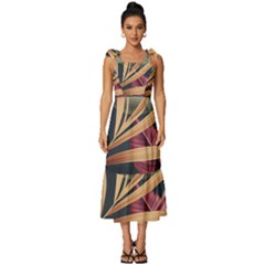 Flowers, Green, Hold, Huawei Tie-strap Tiered Midi Chiffon Dress