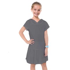 Gray, Color, Background, Monochrome, Minimalism Kids  Drop Waist Dress