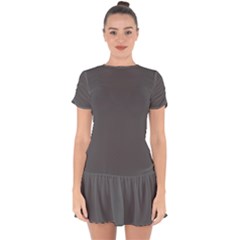 Gray, Color, Background, Monochrome, Minimalism Drop Hem Mini Chiffon Dress